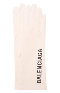 Кожаные перчатки с логотипом бренда Balenciaga 6255374