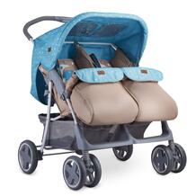 Прогулочная коляска для двойни Lorelli Twin, цвет: blue/beige moon bear 10599224