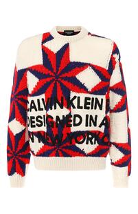Шерстяной свитер с нашивками CALVIN KLEIN 205W39NYC 5949957