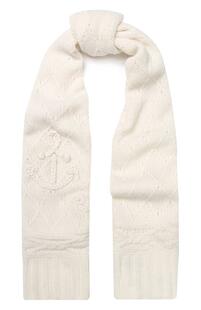 Шерстяной шарф фактурной вязки Polo Ralph Lauren 5853336