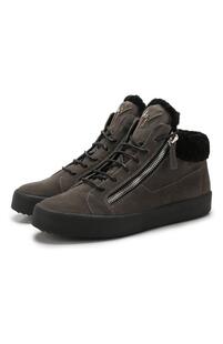 Высокие замшевые кеды Kriss на шнуровке с внутренней меховой отделкой Giuseppe Zanotti Design 5796706 Высокие замшевые кеды Kriss на шнуровке с внутренней меховой отделкой Giuseppe Zanotti Design 5796706