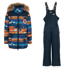 Комплект куртка/полукомбинезон Nels Harri, цвет: синий/оранжевый 7345753