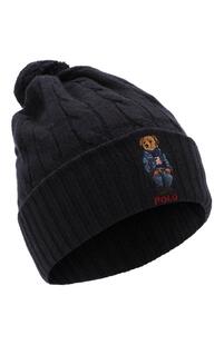 Шапка из смеси шерсти и кашемира с вышивкой Polo Ralph Lauren 5781166