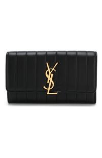 Кожаный кошелек Vicky с клапаном Yves Saint Laurent 5733293