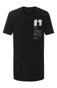 Удлиненная хлопковая футболка с принтом 11 BY BORIS BIDJAN SABERI 5741637