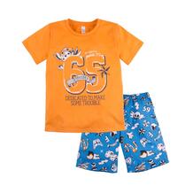 Пижама футболка/шорты Bossa Nova Тату, цвет: оранжевый/синий 10552304
