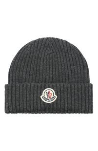 Шерстяная шапка с логотипом бренда MONCLER 5734280