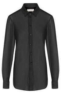 Шелковая блуза в полоску Yves Saint Laurent 5401997