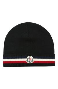 Шерстяная шапка с логотипом бренда MONCLER 4648769