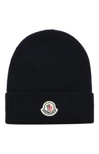 Шерстяная шапка с логотипом бренда MONCLER 4649217