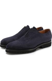 Кожаные ботинки без шнуровки Kiton 4371415