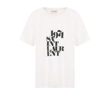 Хлопковая футболка с круглым вырезом и логотипом бренда Yves Saint Laurent 4443480