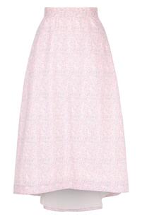 Хлопковая юбка-миди асимметричного кроя с принтом Loewe 3770493