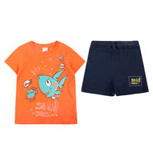 Комплект шорты/футболка Fresh Style, цвет: оранжевый/т.синий 10482374