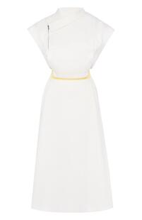 Хлопковое приталенное платье-миди с контрастным поясом WALK OF SHAME 3563664