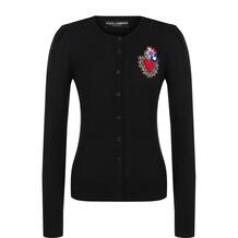 Приталенный кардиган из смеси шерсти и вискозы с шелком Dolce&Gabbana 3484130