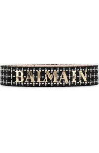 Кожаный ремень с логотипом бренда BALMAIN 3436026