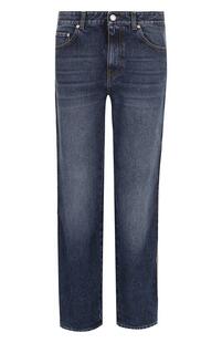 Укороченные джинсы прямого кроя с потертостями Alexander McQueen 3411666