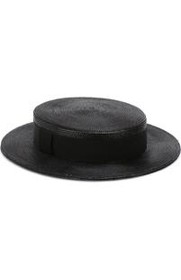 Шляпа из смеси вискозы и хлопка с лентой Yves Saint Laurent 3351515
