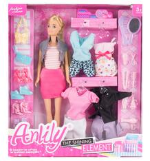 Игровой набор Anlily Кукла с аксессуарами (розовая юбка, серый жилет) 29 см 10056021
