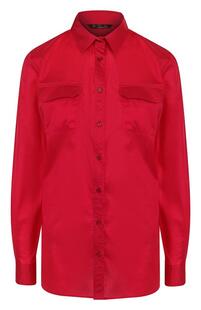 Однотонная хлопковая блуза с накладными карманами Loro Piana 3186539