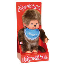 Мягкая игрушка Мончичи, мальчик в синем слюнявчике, 20 см Monchhichi 3281778
