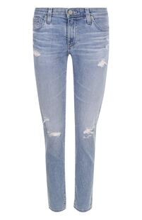 Укороченные джинсы-скинни с потертостями AG 3159547