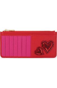 Кожаный футляр для кредитных карт с аппликацией из пайеток Dolce&Gabbana 2700569