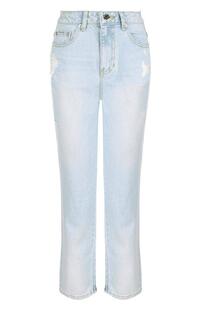 Укороченные джинсы с потертостями и завышенной талией Steve J & Yoni P 2681358