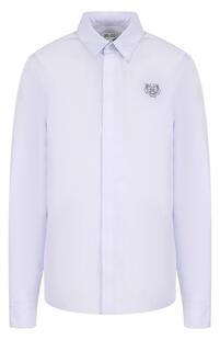 Хлопковая блуза прямого кроя с логотипом бренда Kenzo 2688176
