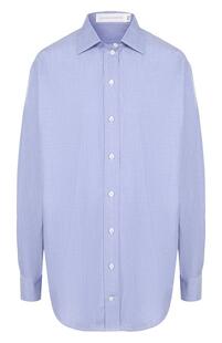 Однотонная хлопковая блуза свободного кроя Victoria Beckham 2644036