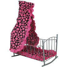 Кроватка для кукол Loona с балдахином, розовая с черным Buggy Boom 8881273