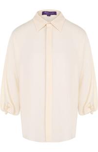 Однотонная шелковая блуза свободного кроя Ralph Lauren 2588491