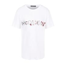 Хлопковая футболка прямого кроя с логотипом бренда Alexander McQueen 2559221