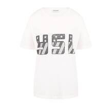 Хлопковая футболка с логотипом бренда Yves Saint Laurent 2557907