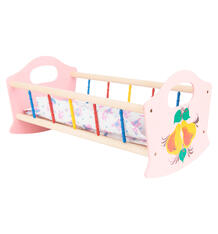 Деревянная кроватка для куклы Деревянные игрушки - Владимир розовая с грушей 8221297