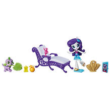 Игровой набор с мини-куклой Equestria Girls "Пижамная вечеринка", Рарити Hasbro 10981189