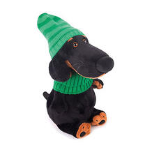 Мягкая игрушка Собака Ваксон в зеленой шапке и шарфе, 25 см Budi Basa 7319999