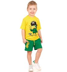 Комплект футболка/шорты Апрель Карибский берег, цвет: желтый/зеленый 10486448