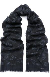 Шерстяной шарф с узором пейсли Kiton 2360094
