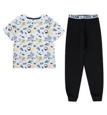 Пижама футболка/брюки Infinity Kids Rome, цвет: белый/черный 10402214