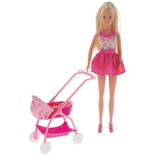 Кукла Штеффи с ребёнком, 29 см,розовая, SIMBA 7460218