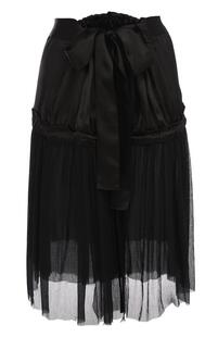 Полупрозрачная шелковая юбка-миди Ann Demeulemeester 2301728