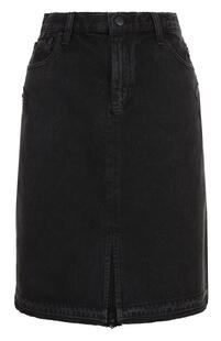Джинсовая юбка-миди с потертостями J Brand 2253990