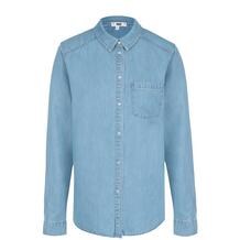 Джинсовая блуза прямого кроя с накладными карманами PAIGE 2165667