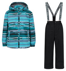 Комплект куртка/брюки Huppa Yoko 1, цвет: бирюзовый/черный 10256831