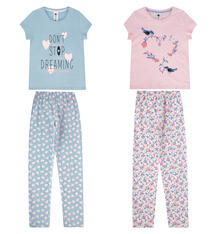 Пижама футболка/брюки 2 шт Infinity Kids, цвет: розовый/голубой 10355141