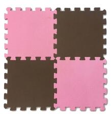 Коврик-пазл Eco-cover (16 дет.), цвет: розовый/коричневый 100 х 100 см 10399169