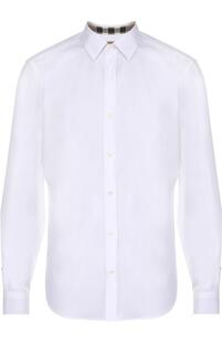 Хлопковая рубашка с воротником кент Burberry 1860494