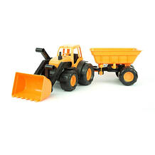 Трактор с ковшом и прицепом "Active" 55 см, оранжевый Zebratoys 10018175